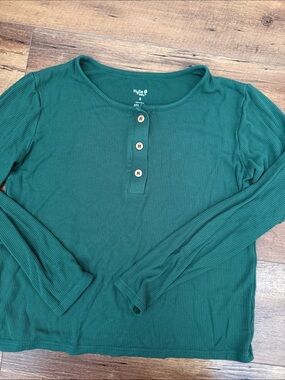 Kyte BABY Teal Ribbed Long Sleeve Henley